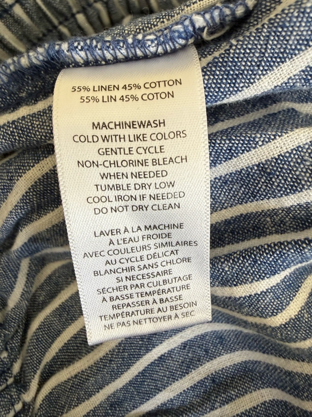 BeachLunchLounge Blue White Striped Linen Blend Shorts Coastal Americana - Picture 8 of 8